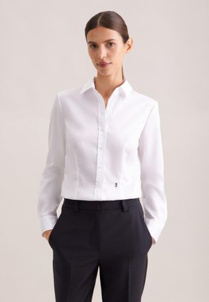 Seidensticker Hemdbluse SEIDENSTICKER Schwarze Rose, Damen, Gr. 3XL (46), weiss (wei&szlig;), 100% Baumwolle, unifarben, slim fit, ohne Ausschnitt, Blusen Hemdbluse, 1/1 