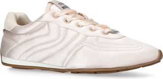 Steve Madden Womens Satin Abbi White Sneakers - Size UK 7