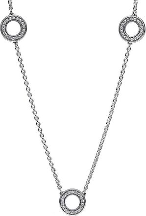 Pandora Signature Silver Cz Necklace