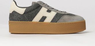Hogan Cool Leather and Technical Fabric Platform Sneakers with H Logo