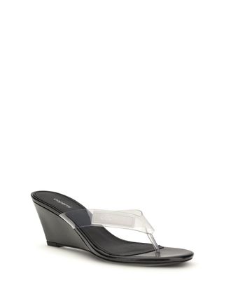 Coperni Womens Wedge Flip-Flops Sandals Clear Pvc
