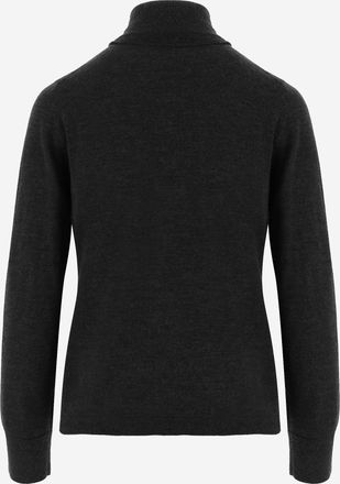 Allude Womens Turtleneck Sweater Virgin Wool Black