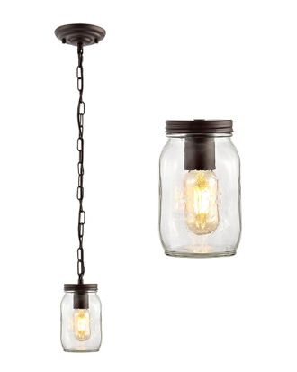 Jonathan Y Designs Jonathan Y Gaines 5.5In 1-Light Mason Jar Led Pendant