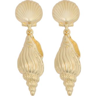 Panacea Shell Drop Earrings in Gold at Nordstrom