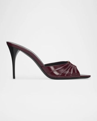 Saint Laurent Babylone 90MM Leather Stiletto Mules