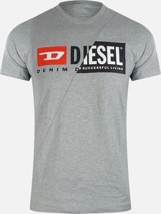 Diesel Mens Diesel Cuty Logo Grey T-Shirt - Size: 38