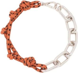 Plan C Necklaces, female, Brown, Size: ONE SIZE Knotted Cord Chain Necklace