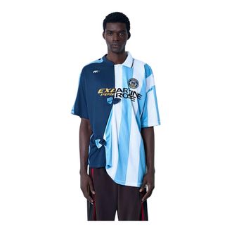 Martine Rose Polo Shirts, male, Multicolor, Size: L Logo Motif Football Top