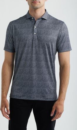 Johnnie-O Bars Open Performance Jersey Polo in Black at Nordstrom, Size Xx-Large