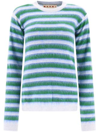 Marni striped virgin wool jumper - women - Virgin Wool - 40 - Blue