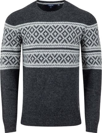 Weird Fish Heren Wicklow Fair Isle Crew Hals Sweatshirt (Zwart)