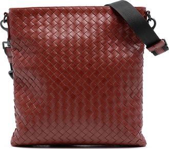Bottega Veneta Womens Pre-owned Nappa Intrecciato Crossbody - Brown Leather - One Size