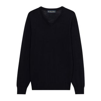 Brooks Brothers Truien & Vesten, Heren, Blauw, 3Xl, Wol, Merino Wol V-hals Trui