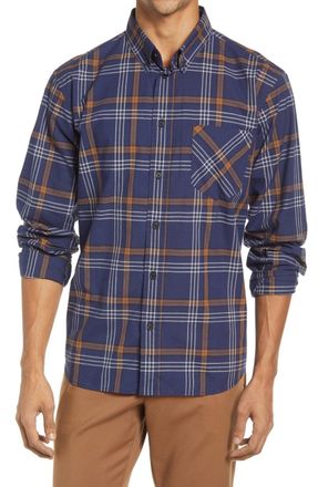 Billy Reid Tuscumbia Shirt Mens Navy Plaid Long Sleeve Button-Down GBO58
