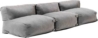 Oviala Mueble de jardín modular de 3 plazas gris