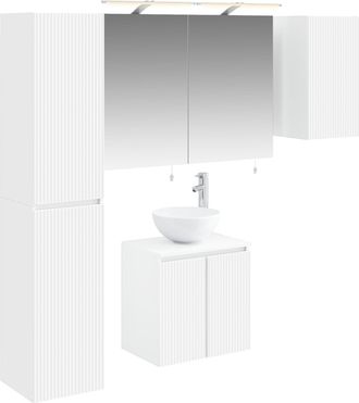 vidaXL Juego De Muebles De Ba&ntilde;o 5 Uds. Blanco Madera De Ingenier&iacute;a Vidaxl
