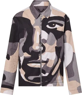 Louis Vuitton Patchworked Portrait Denim Jacket Multi-Color 1ABYMP