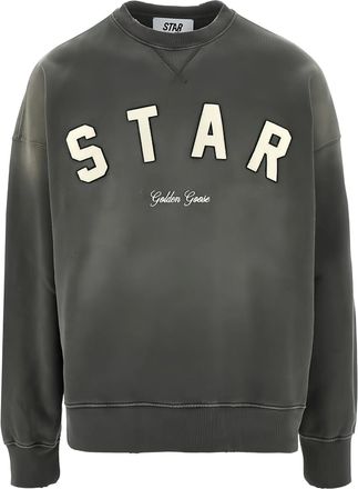 Golden Goose Stella Golden Goose/Girocollo unisex Boxi/Lavaggio sbiadito/Stampa stella Golden Goose