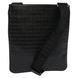 Ferragamo Tweedehands leren schoudertassen - Dames - Pre-owned - Zwart - Maat: ONE Size Leer