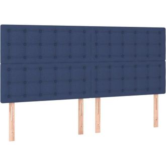 vidaXL Cabeceros 4 Unidades De Tela Azul 90x5x78/88 Cm Vidaxl