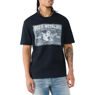 True Religion Brick Buddha Cotton Graphic T-Shirt in Jet Black at Nordstrom, Size Xxx-Large