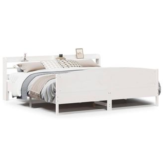 Berkfield Home Bed Frame without Mattress White 180x200 cm Super King Solid Wood Pine