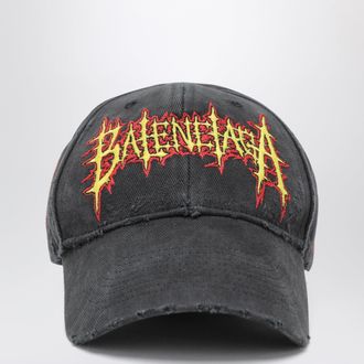 Balenciaga Sacr&eacute; Caur cotton drill baseball cap in faded black