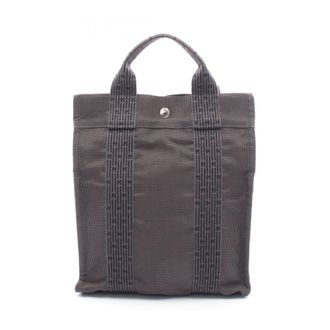 Herm&egrave;s Her Line Gray Canvas Backpack (Pre-Owned)