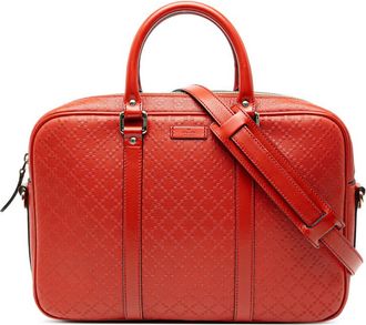 Gucci Pre-owned Gucci Medium Diamante Bright Leather Business Bag Unisex 344357 213048