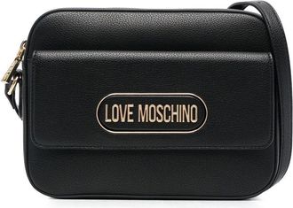 Love Moschino Love logo-plaque crossbody bag - women - Polyurethane - OS - Black