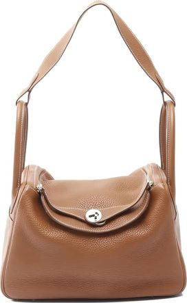 Herm&egrave;s 2013 Lindy 30 leren zilveren hardware schoudertas - Bruin