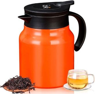OEM Tetera - Tetera Con Filtro - Termo De Vac&iacute;o De Doble Pared - Tetera De Acero Inoxidable - Naranja