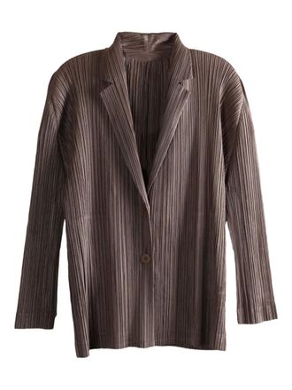 Pleats Please Issey Miyake Giacca plissettata - Marrone