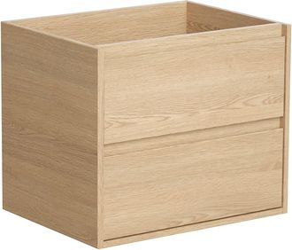 Vente-Unique Mueble de ba&ntilde;o flotante - Chapado en roble - 60 cm - MILIPAM