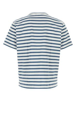 Junya Watanabe Mens Embroidered Cotton T-Shirt Whiteblue Exterior Exterior: T-shirts And Polos