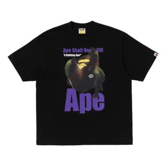 A Bathing Ape Ape Head Photo Print Relaxed Fit T-Shirt Black 0ZXTEM330101RBKX