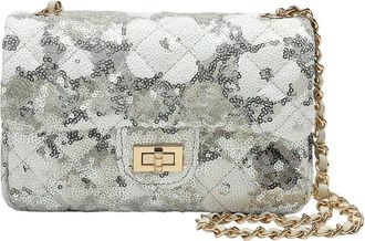 Tiffany & Fred Sequin & Leather Quilted Shoulder Bag