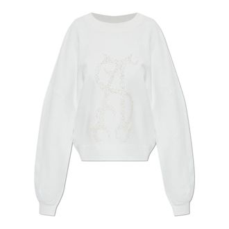 AllSaints Reflex Lila Sweatshirt - Dames - Sweatshirts - Wit - M - Katoen - Hoodies & sweatvesten