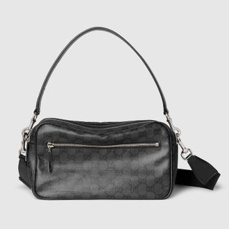 Gucci Essence Classic Small Crossbody Bag, Black, GG Canvas
