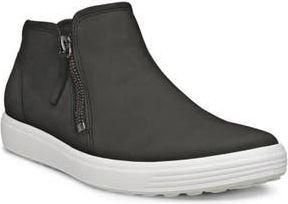 Ecco Soft 7 Mid Top Zip Sneaker in Black at Nordstrom Rack, Size 10-10.5Us / 41Eu