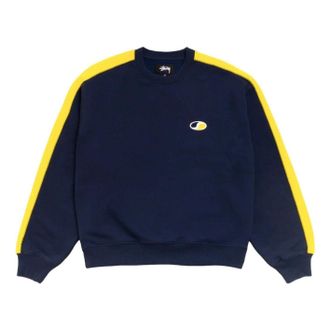 St&uuml;ssy Paneled Stripe Crew Navy 118621-NAVY