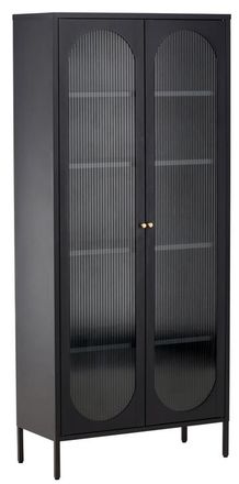VE DESIGN Design Vitrinenschrank Lima 80 x 180 cm, Schwarz