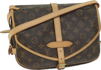 Louis Vuitton Saumur Brown Canvas Shoulder Bag (Pre-Owned)