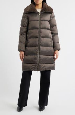 BCBGeneration Missy Nylon Puffer Coat in Mocha at Nordstrom Rack, Size X-Large