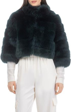 Gorski Genuine Shearling Bolero, Cropped Sleeves in Emerald at Nordstrom, Size X-Large