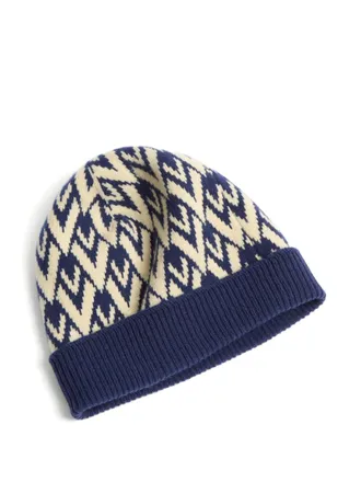 Valentino Garavani Toute La V Signature wool beanie - men - Virgin Wool - One Size - Blue