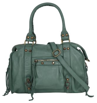 Samantha Look Shopper SAMANTHA LOOK, Damen, Gr. B/H/T: 34cm x 27cm x 12cm onesize, gr&uuml;n (mint), Leder, vintage, Taschen Shopper, echt Leder, Made in Italy