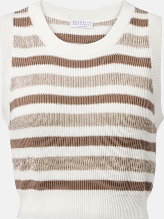 Brunello Cucinelli Gilet in cotone a righe