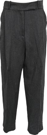 Toteme Deep Pleat Trouser Wide Leg Pants in Grey Wool