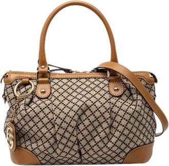 Gucci Pre-owned Handbags, female, Beige, Size: ONE SIZE Pre-owned Sukey Handbag